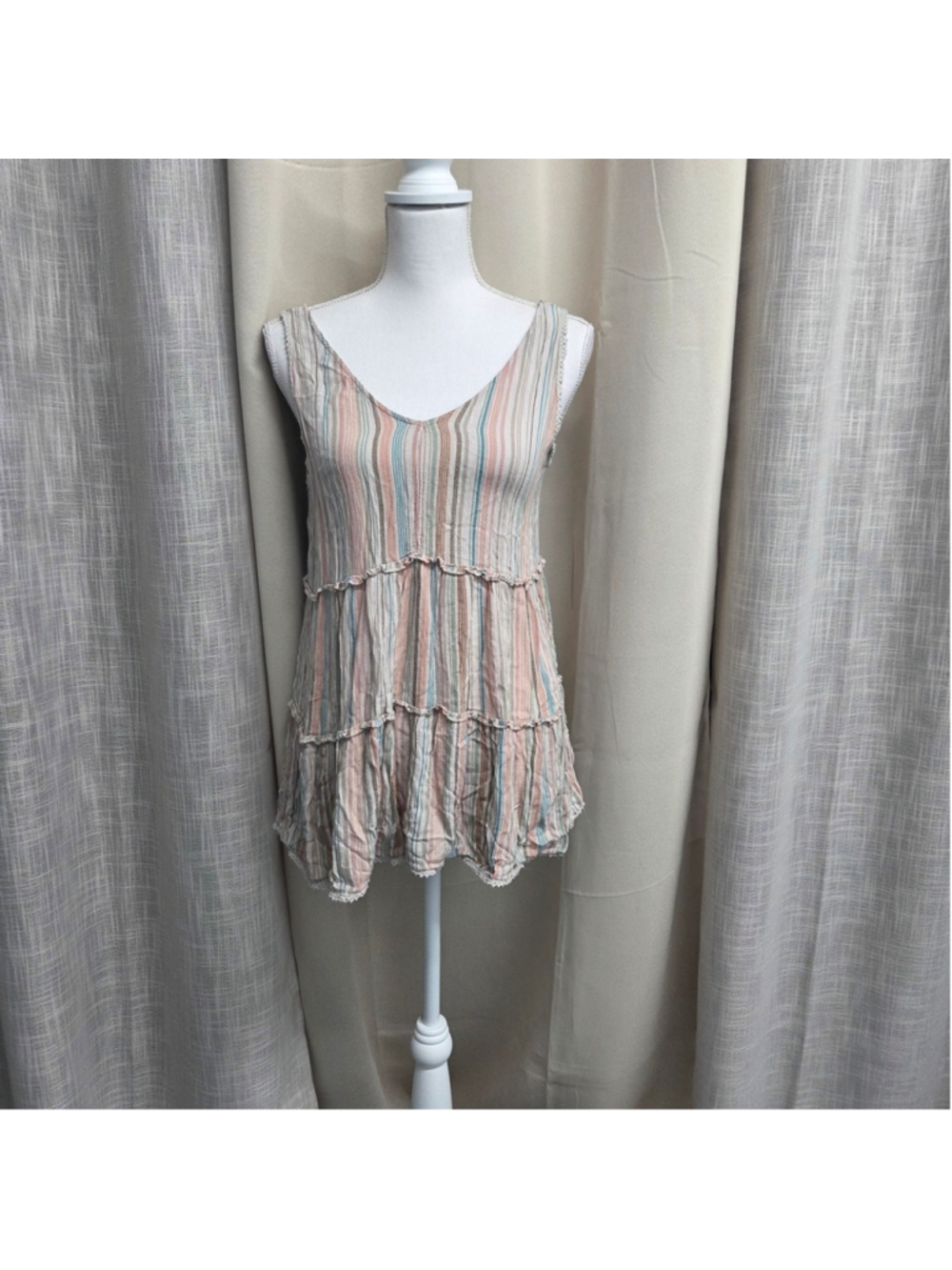 Pastel Striped Tank S Coastal Grandma Cottagecore Soft Girl Festival